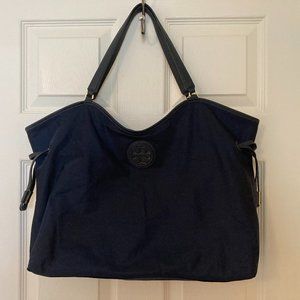 Tory Burch Navy Blue Handbag, 12" x 19"